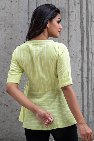 Green Peplum Blouse (1844188250155)