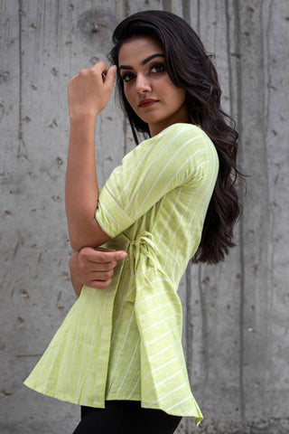 Green Peplum Blouse (1844188250155)