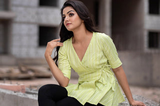 Green Peplum Blouse (1844188250155)