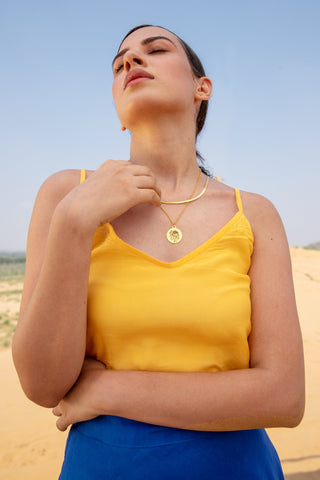 Marigold Silk Top (7093630959785)