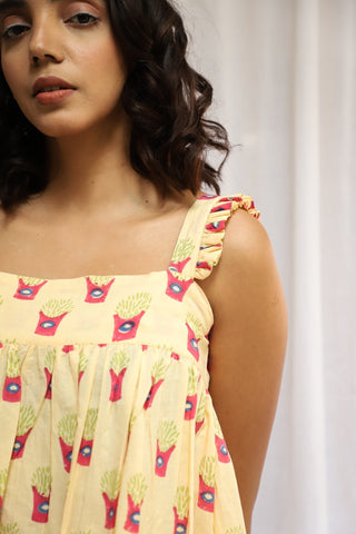 Yellow French Fries Short Set