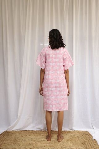 Pink Raindrops Shirt Kaftan